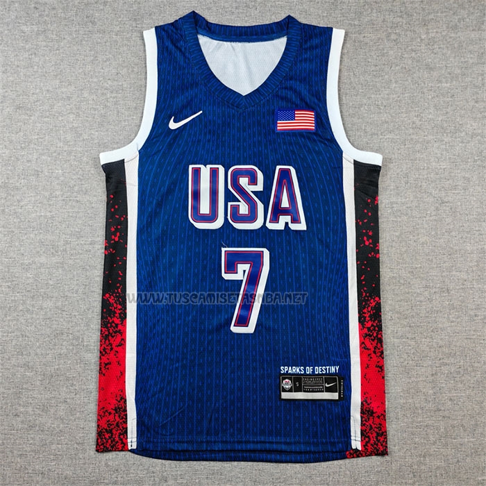 Camiseta Kevin Durant NO 7 USA 2024 Azul 1